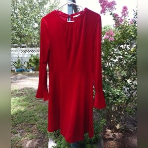 A Love A Red Velvet Knee High Long Bell Sleeves Size Medium